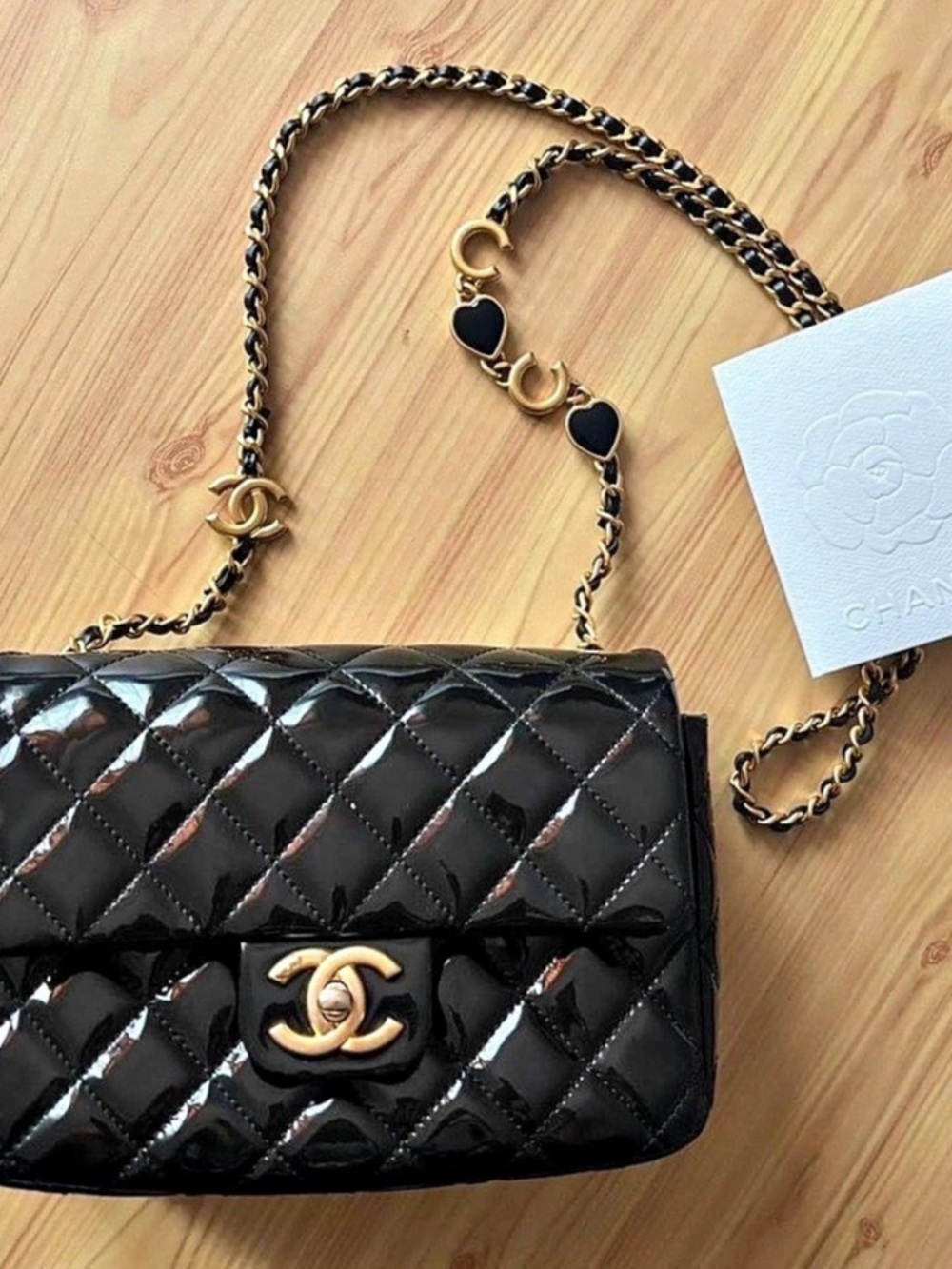Chanel patent mini flap